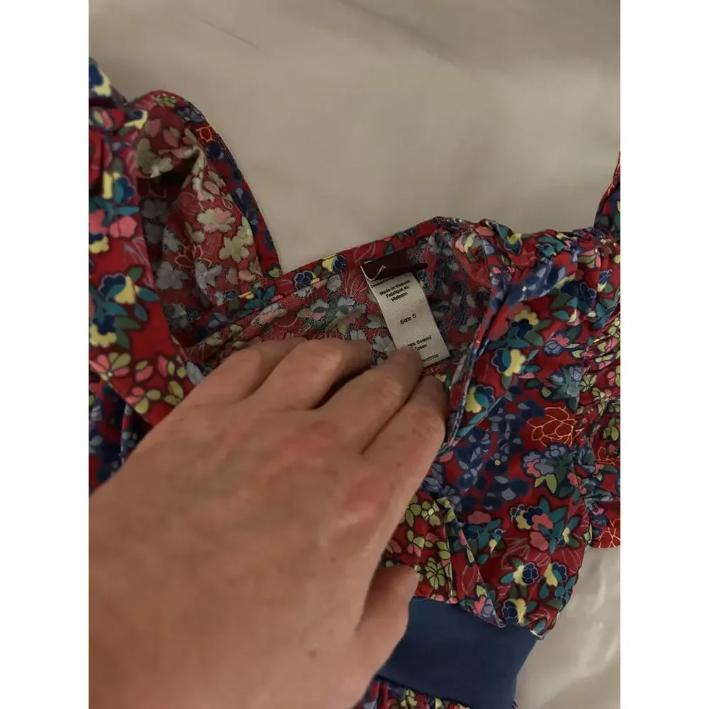 Tea Collection Red Floral Dress size 5